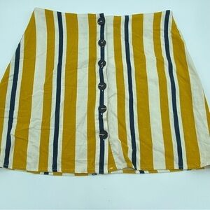 Cotton On Button Up Striped Mini Skirt- Medium